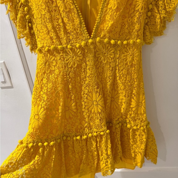 Saylor Yellow Ruffled Mini Dress Size Small - Picture 6 of 7